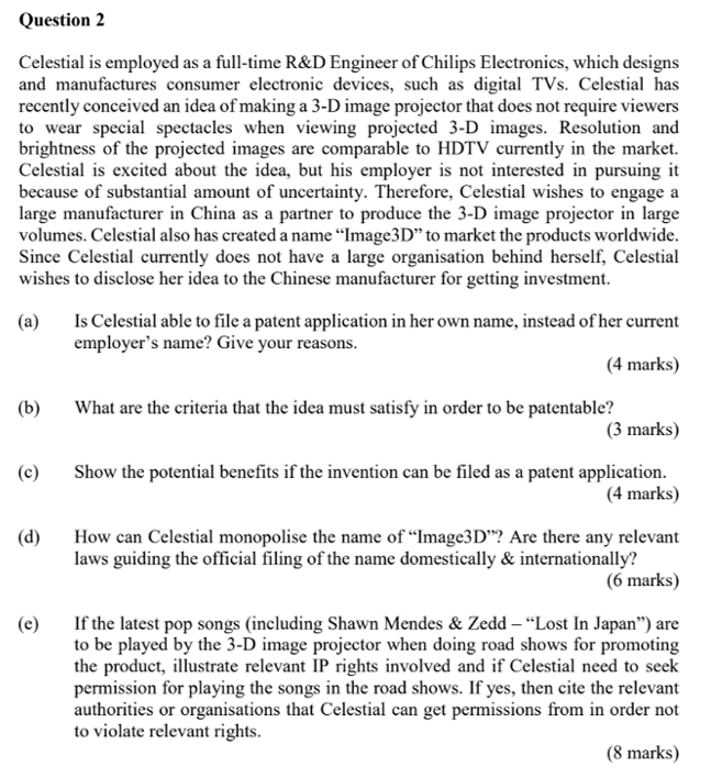 Solved Question 2 Celestial is employed as a full-time R\&D | Chegg.com