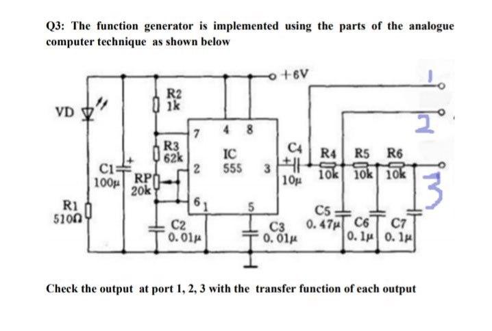 Solved Q3: The function generator is implemented using the | Chegg.com