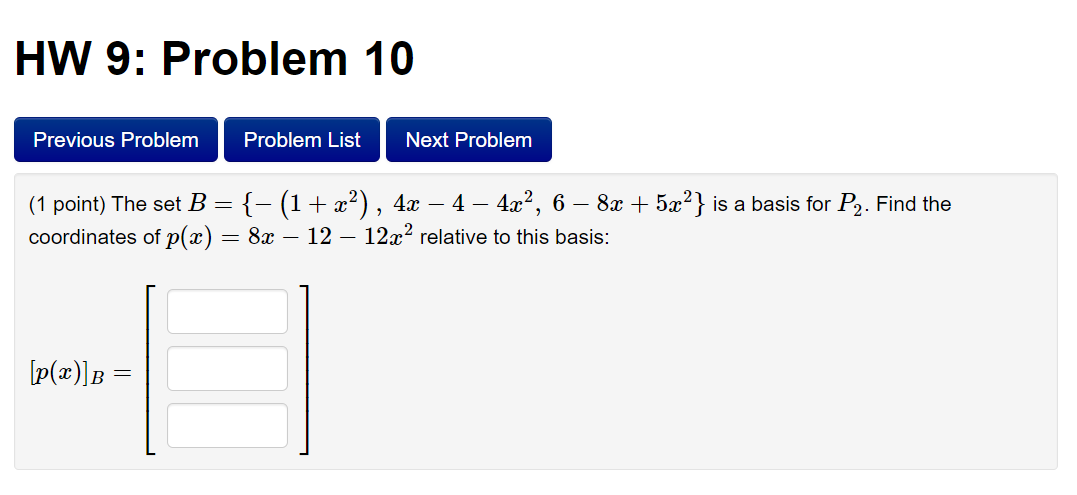 Solved HW 9: Problem 10 Previous Problem Problem List Next | Chegg.com