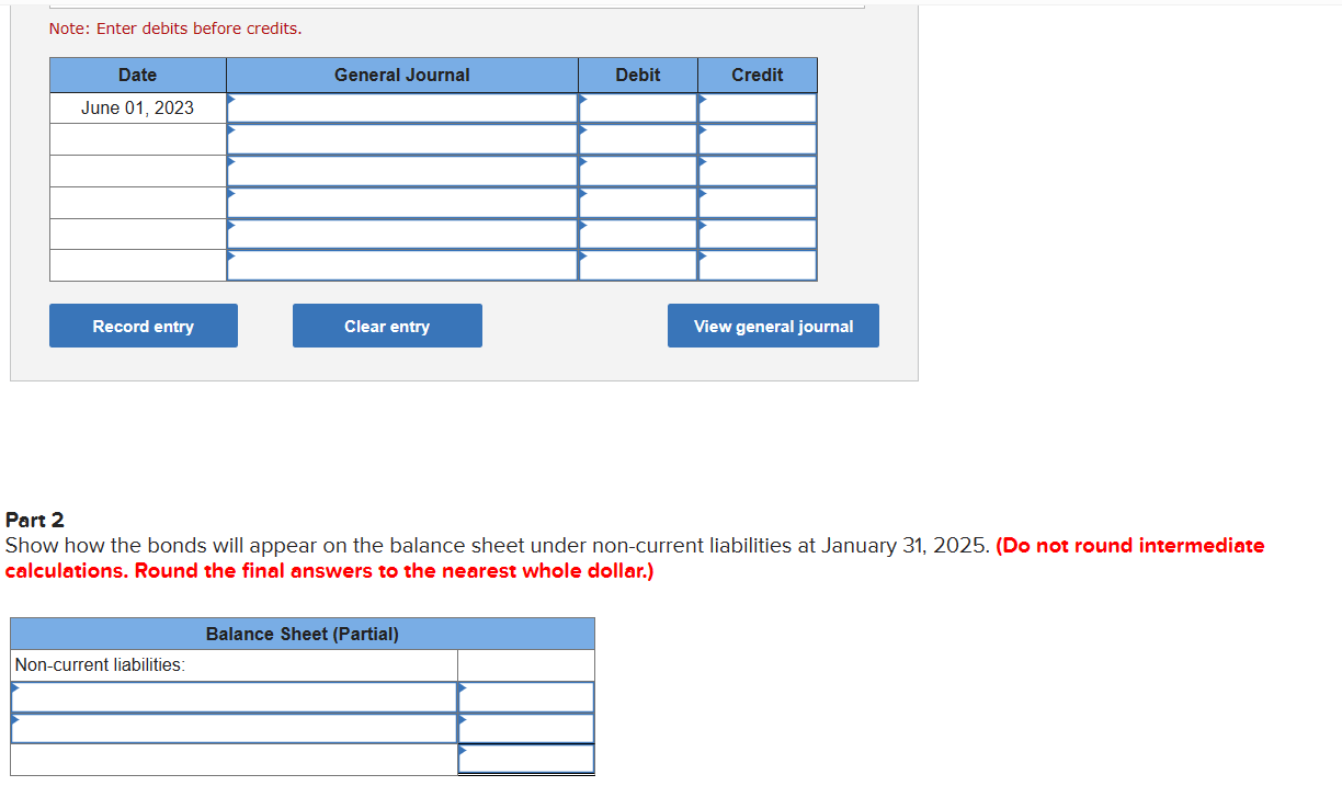 Note: Enter debits before credits. Part 2 Show how | Chegg.com