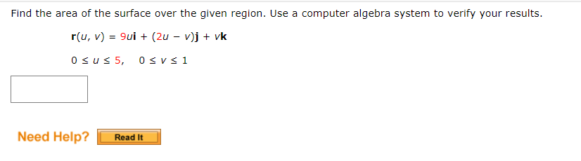 Solved Find the area of the surface over the given region. | Chegg.com