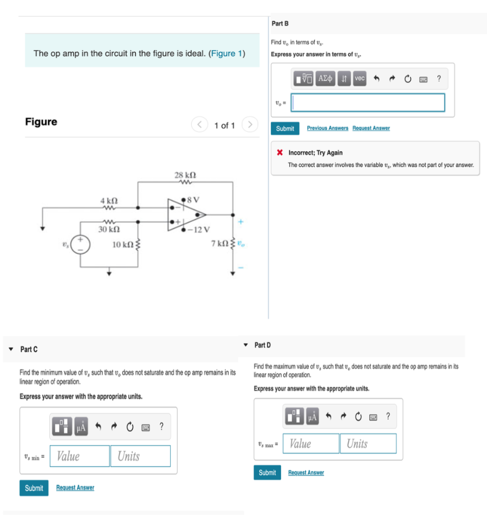 Solved The op amp in the circuit in the figure is ideal. | Chegg.com