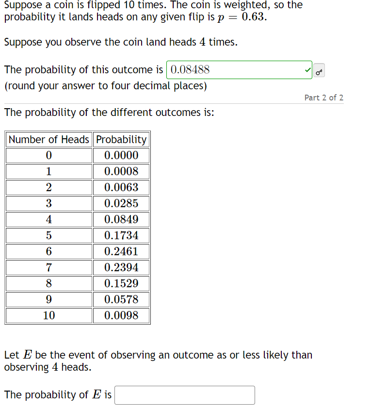 Solved Suppose A Coin Is Flipped 10 Times. The Coin Is | Chegg.com