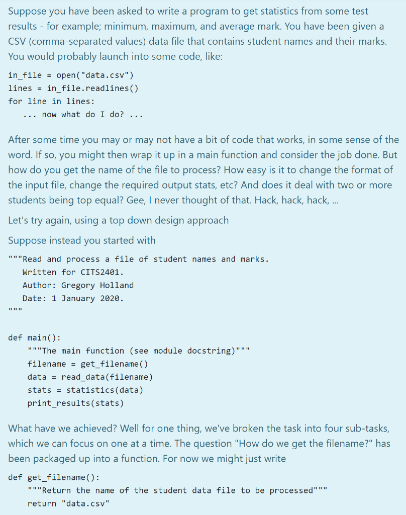 Solved Suppose you have been asked to write a program to get | Chegg.com