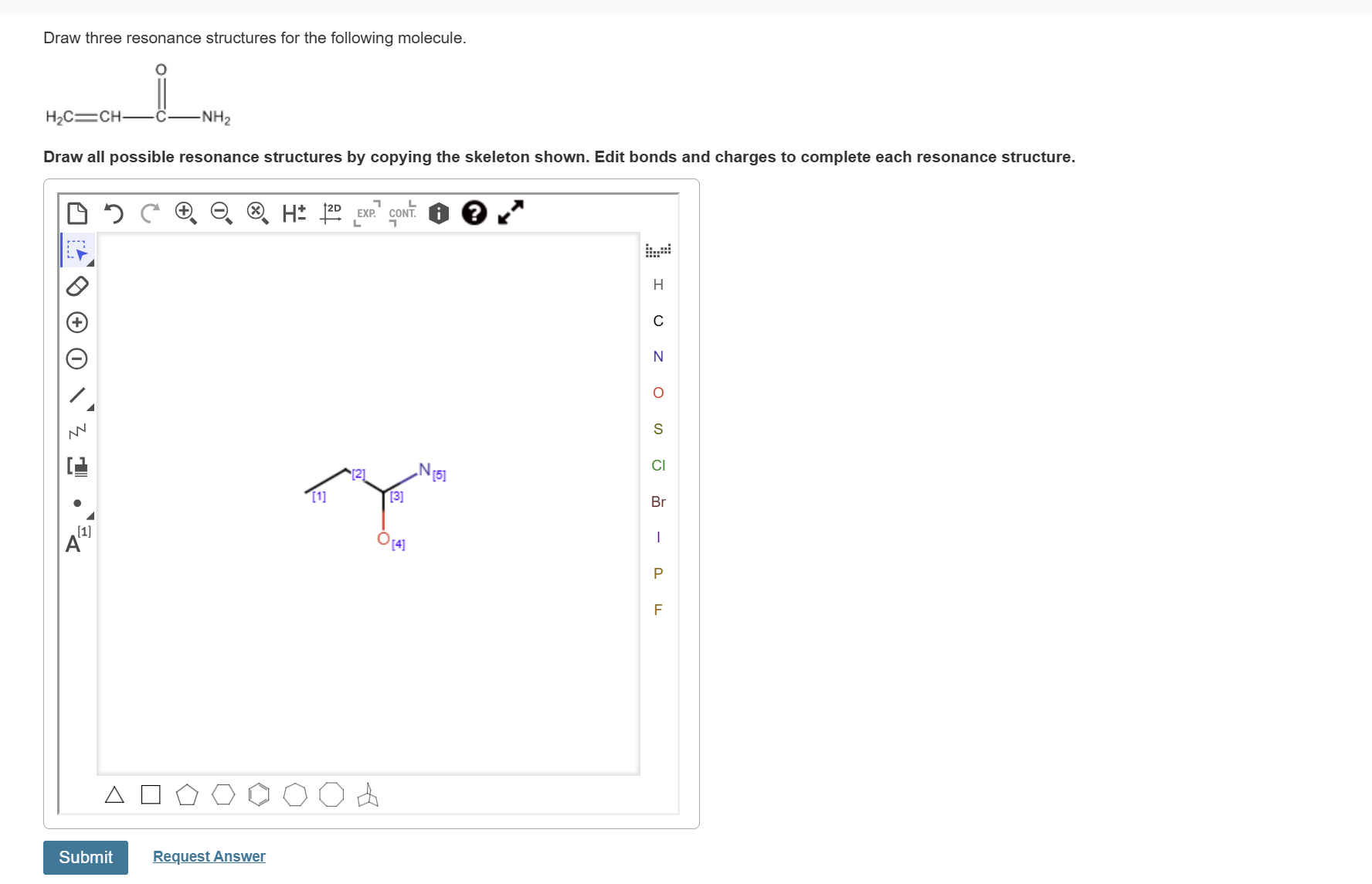 Solved Draw three resonance structures for the following | Chegg.com