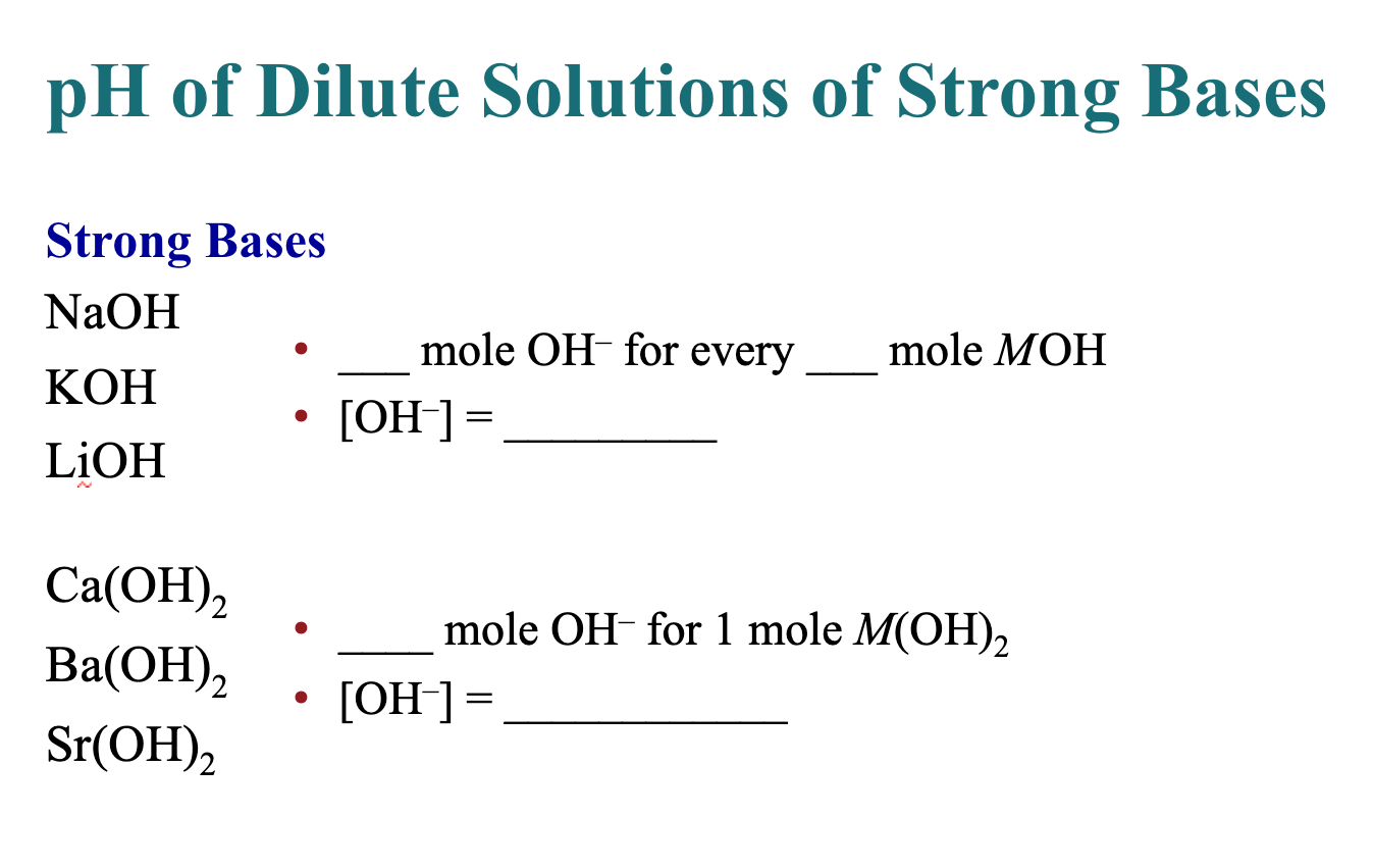 Solved Strong Acids pH of Dilute Solutions Strong Acids •