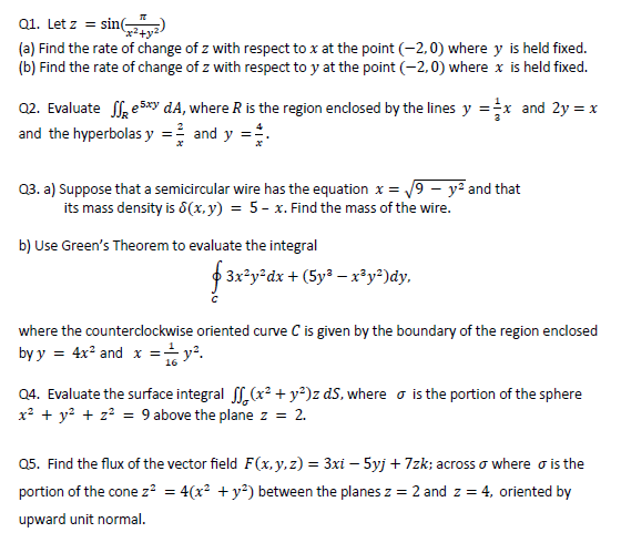 Solved 01 Let Z Sin A Find The Rate Of Change Of Z W Chegg Com