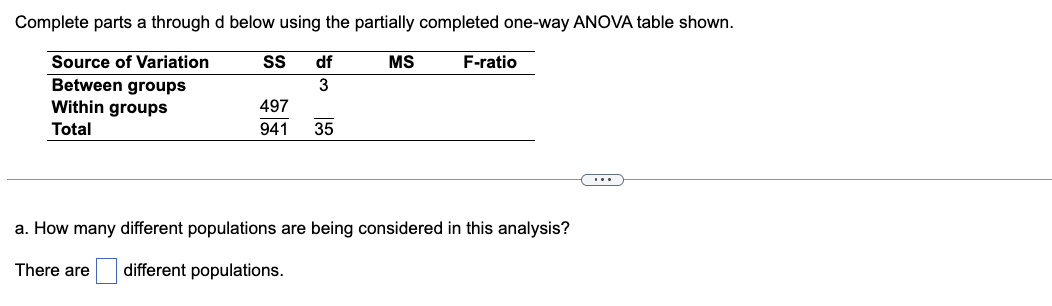 Solved Complete parts a through d below using the partially | Chegg.com