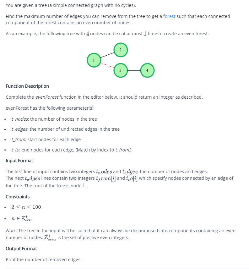 Solved You are given a tree (a simple connected graph wit