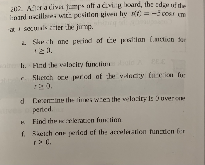 Solved 202. After A Diver Jumps Off A Diving Board, The Edge | Chegg.com