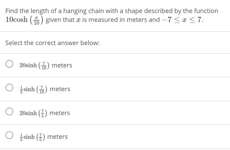 Solved Find the length of a hanging chain with a shape | Chegg.com