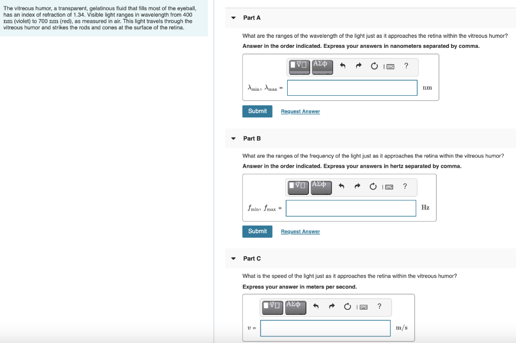Solved The vitreous humor, a transparent, gelatinous fluid