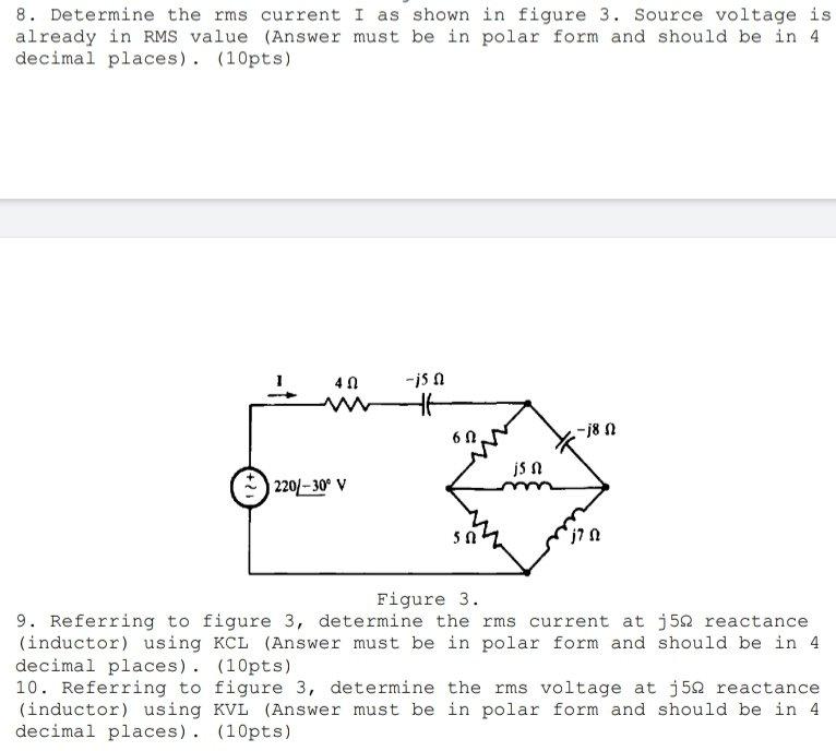 Solved 8. Determine the rms current I as shown in figure 3. | Chegg.com