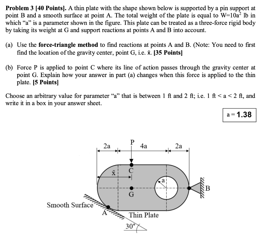 Solved Problem 3 [40 Points). A thin plate with the shape | Chegg.com