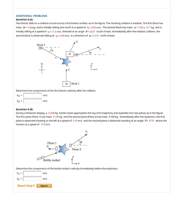 Solved ADDITIONAL PROBLEMS Question 6.2a: Two blocks slide | Chegg.com