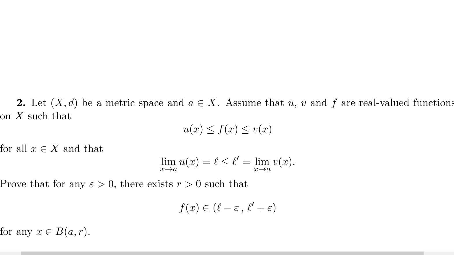 Solved 2 Let X D Be A Metric Space And A E X Assume Chegg Com