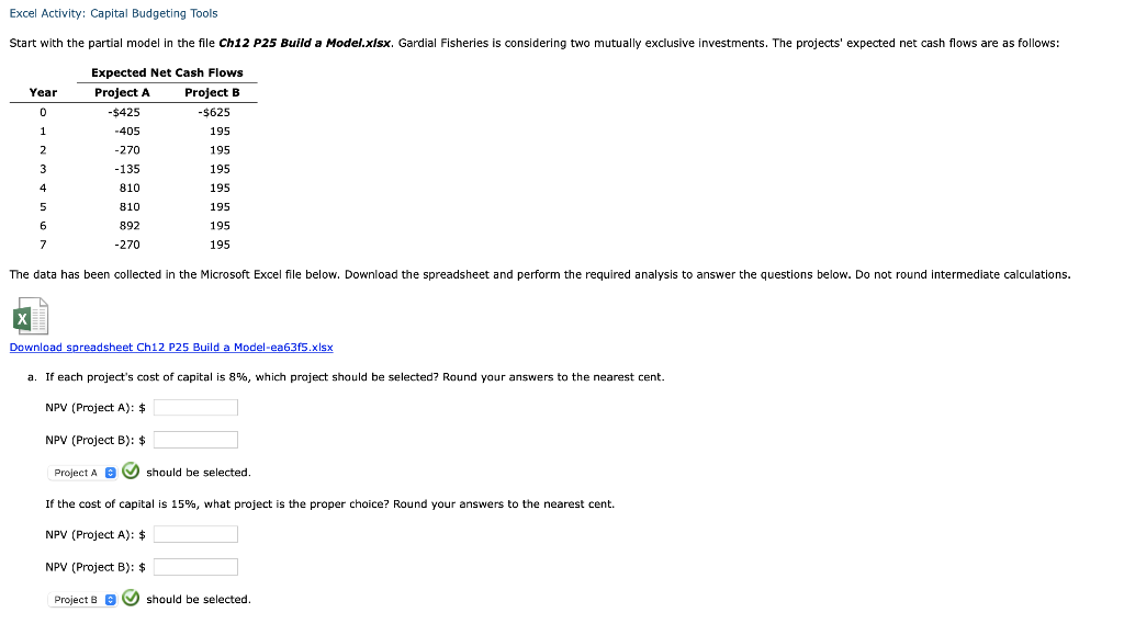 Solved Download spreadsheet Ch12 P25 Build a | Chegg.com