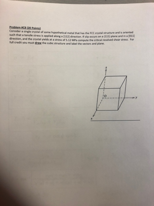 Solved Consider a single crystal of some hypothetical metal