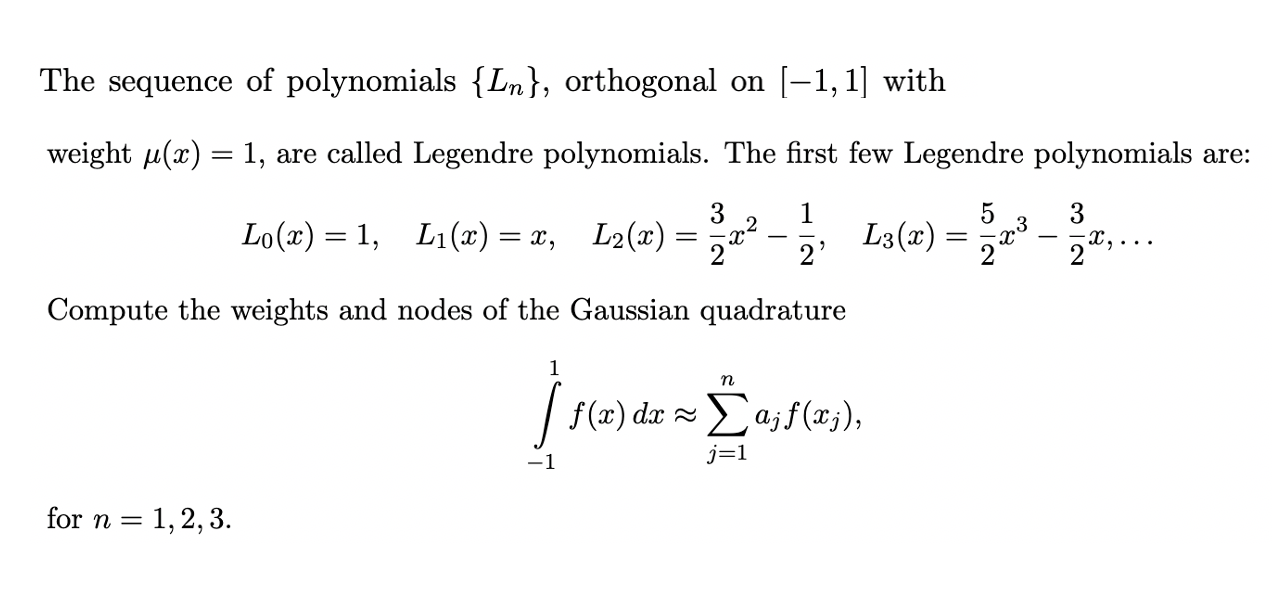 Solved The Sequence Of Polynomials {ln}, Orthogonal On 