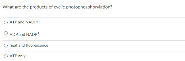 cyclic photophosphorylation products