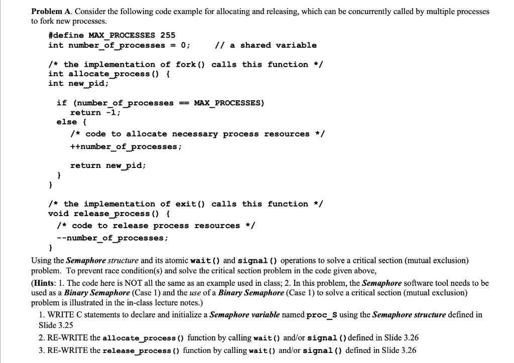 [Solved] Problem A. Consider the following code example f