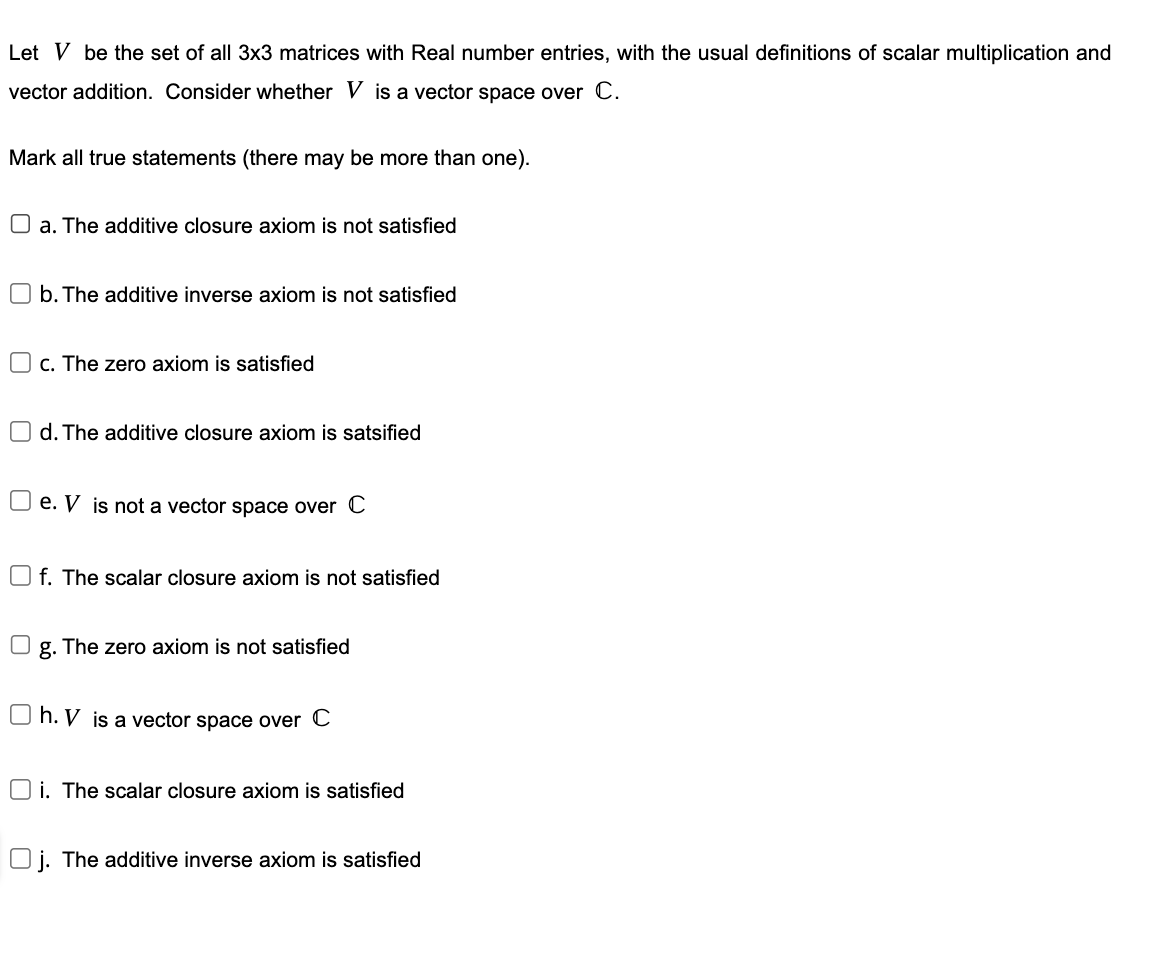 Solved Let V be the set of all 3×3 matrices with Real number | Chegg.com