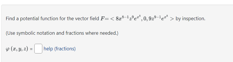 Solved Find A Potential Function For The Vector Field | Chegg.com