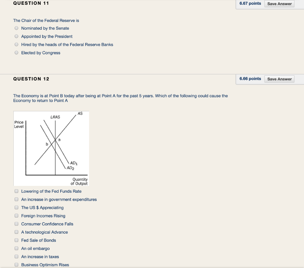 Solved QUESTION 4 6.67 points Save Answer Which of the | Chegg.com