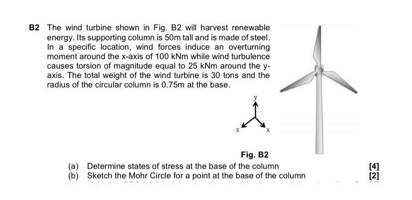 Solved B2 The wind turbine shown in Fig. B2 will harvest | Chegg.com