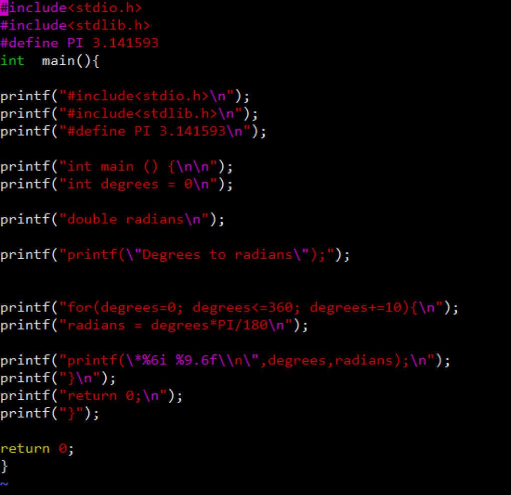 Solved Writing a code that line by line prints another | Chegg.com