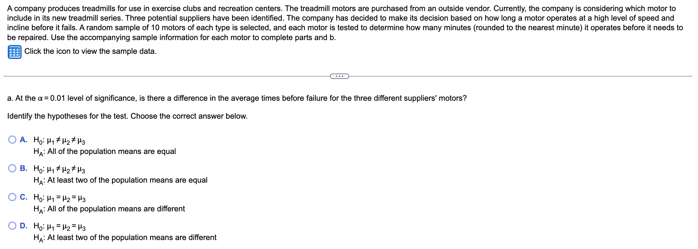 Solved Sample DataA company produces treadmills for use in