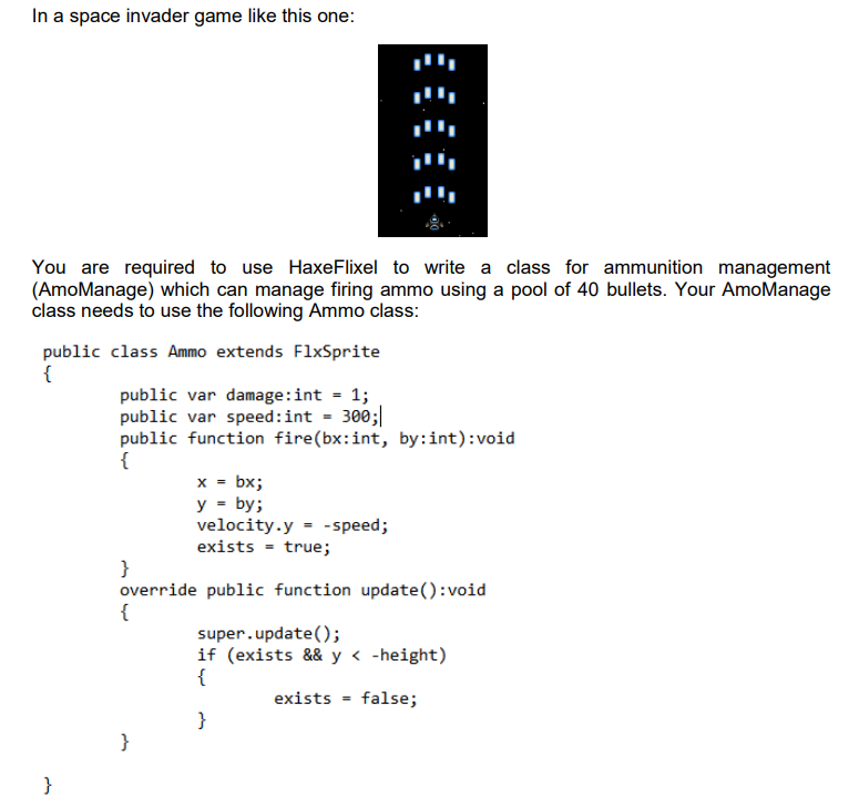Solved In a space invader game like this one: You are | Chegg.com