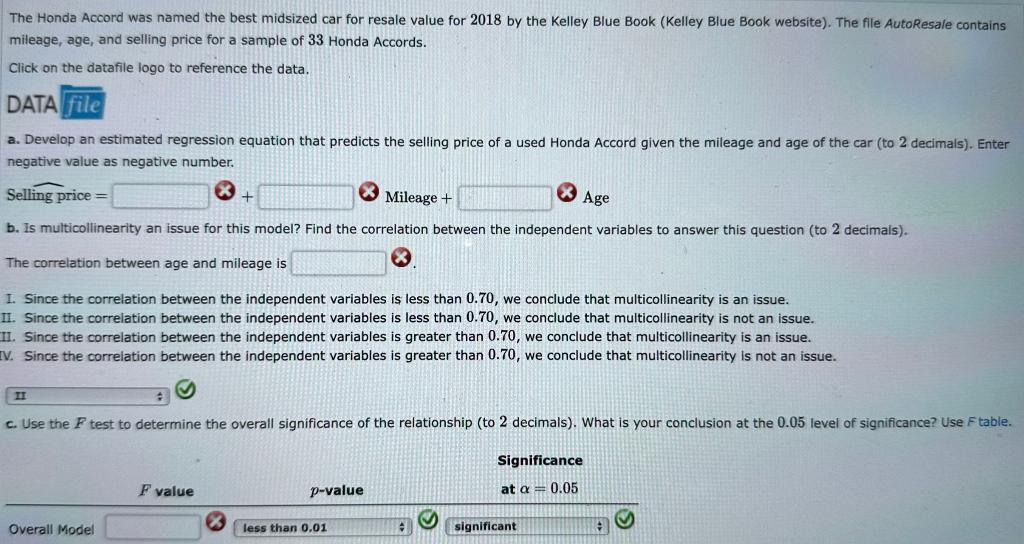 Solved The Honda Accord was named the best midsized car for