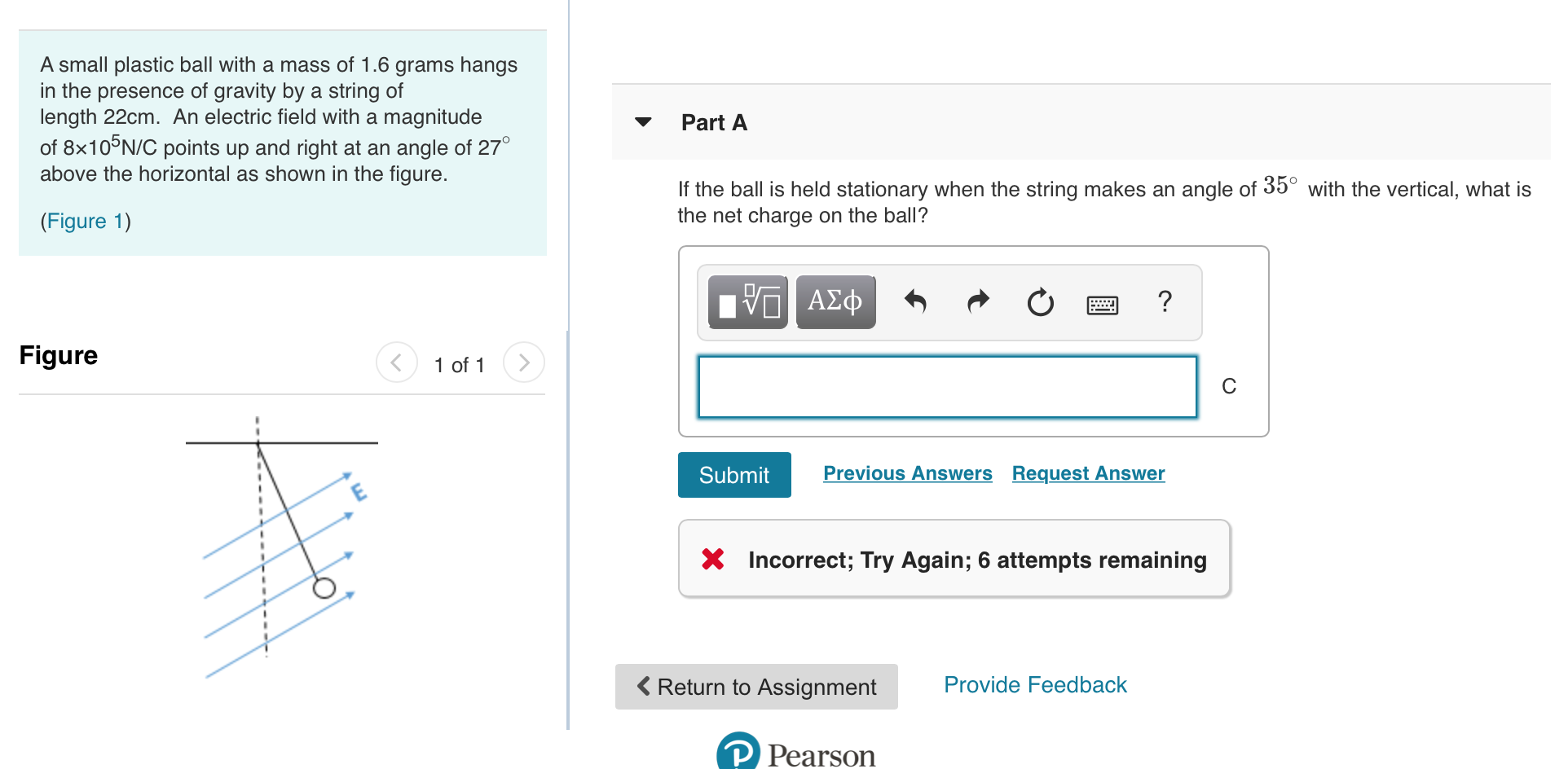 Solved A Small Plastic Ball With A Mass Of 1.6 Grams Hang...