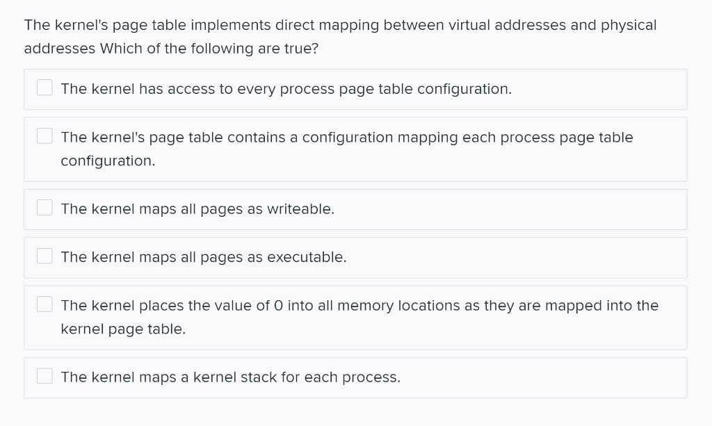 Solved Kernel Memory Management in Xv6 The kernel's page | Chegg.com