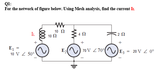 Solved For the network of figure below. Using Mesh analysis, | Chegg.com