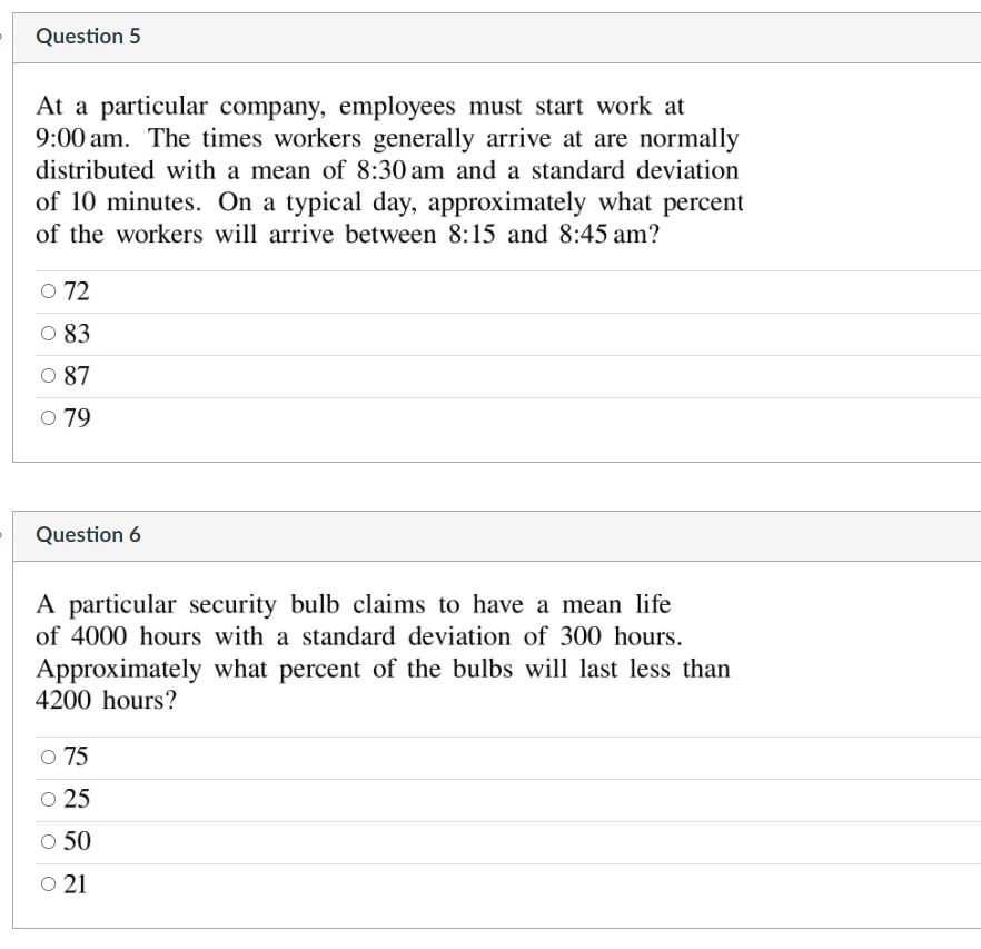 Solved Question 5 At A Particular Company, Employees Must | Chegg.com