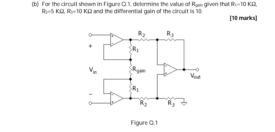 Solved (b) For the circuit shown in Figure Q.1, determine | Chegg.com