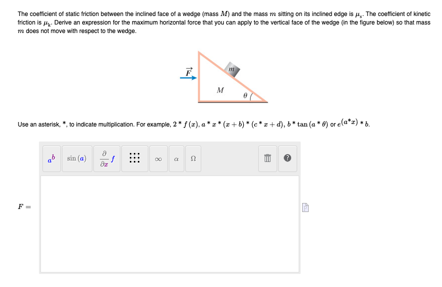 Solved The coefficient of static friction between the | Chegg.com