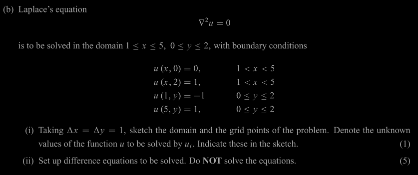 Solved (b) Laplace's equation grad^(2)u=0 is to be solved in | Chegg.com