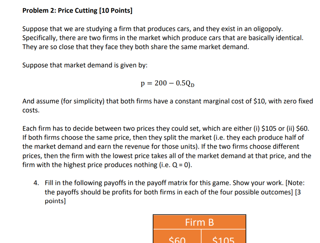 Solved Question #4: Two-Part Pricing [10 Points] In recent