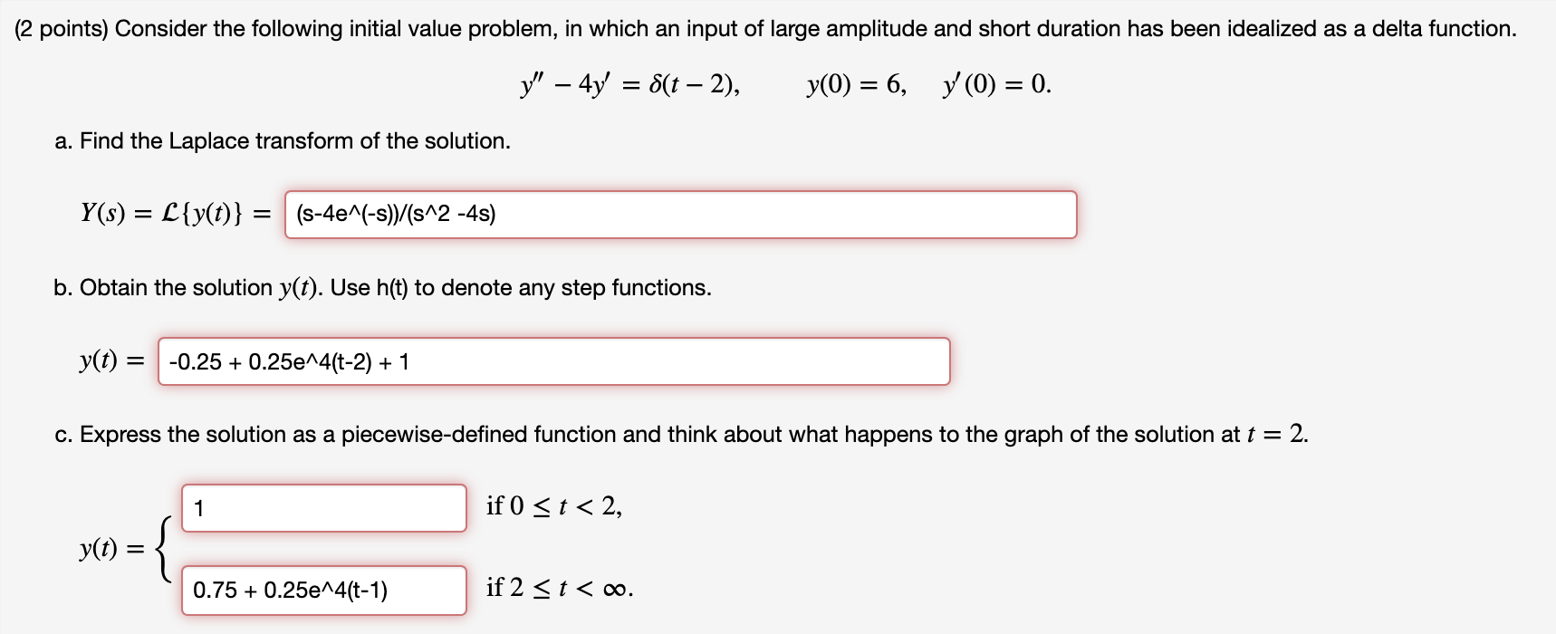 Solved (2 Points) Consider The Following Initial Value | Chegg.com