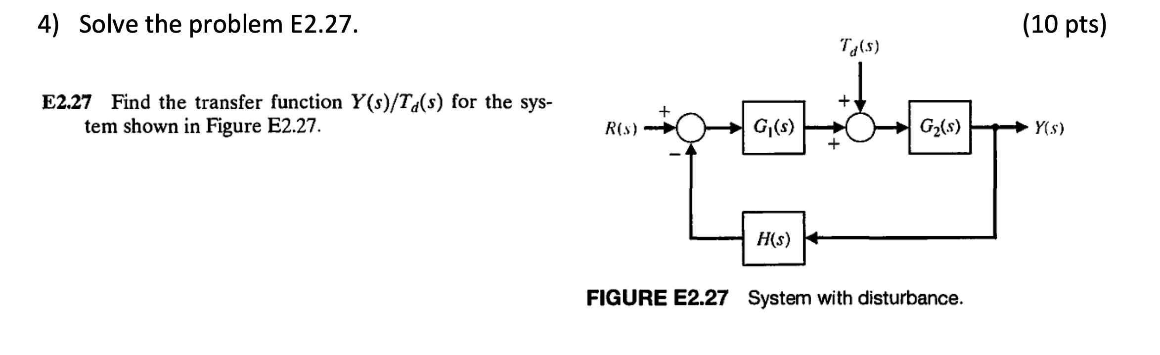 Solved 4) Solve the problem E2.27. (1nn+s) E2.27 Find the | Chegg.com