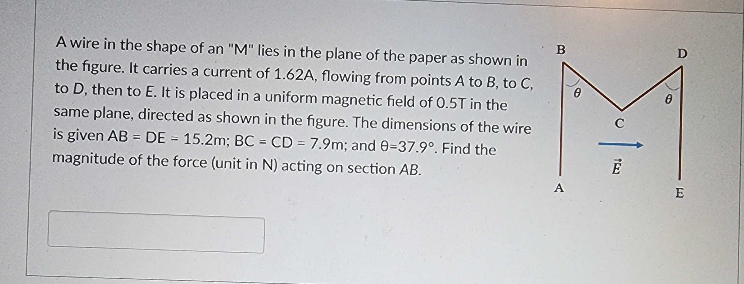 solved-a-wire-in-the-shape-of-an-m-lies-in-the-plane-of-chegg