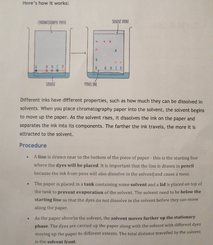 An Rf value is calculated for each dye using the | Chegg.com