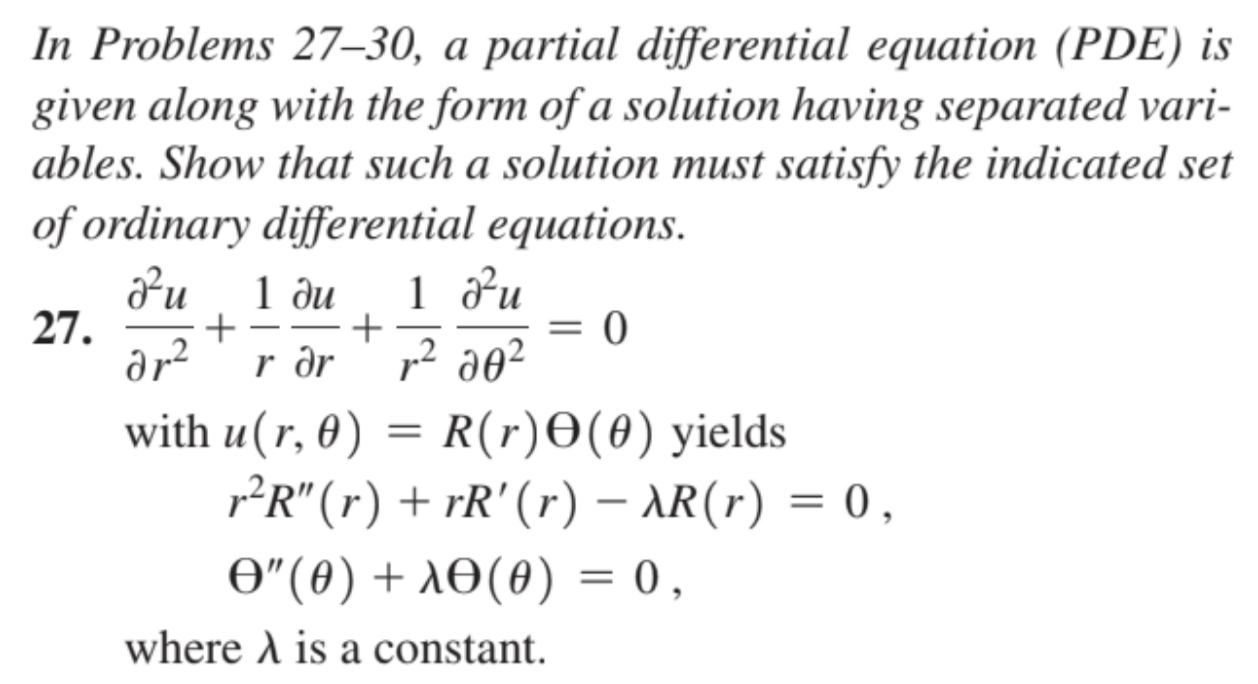 Solved In Problems 27-30, A Partial Differential Equation | Chegg.com