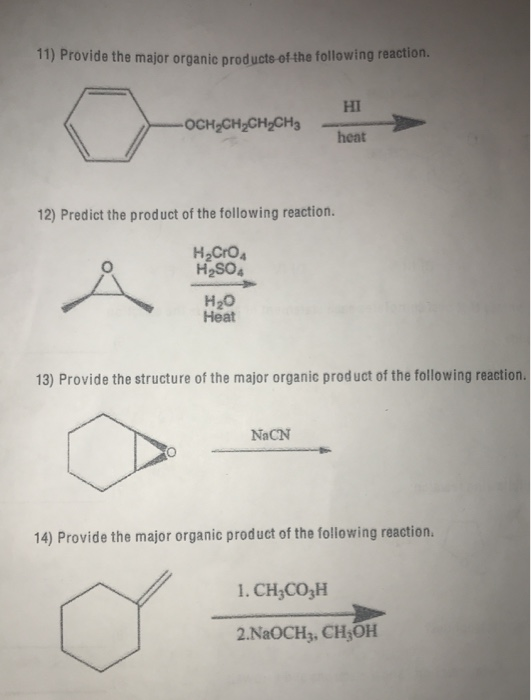 Provide The Major Organic Product Of The Following Solved Provide the major organic products of the following | Chegg.com