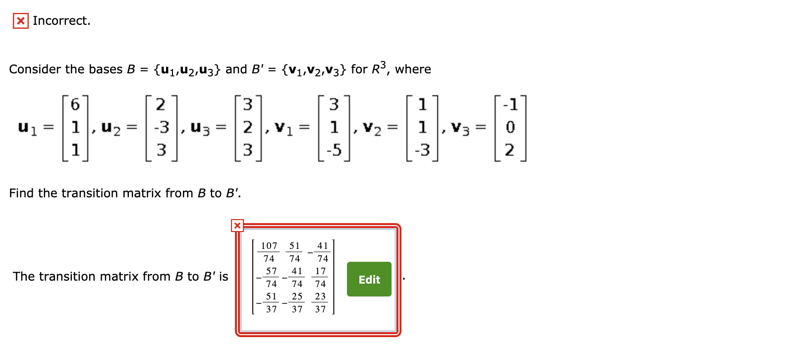 Solved Consider The Bases B = {U1, Uz} And B' = {u'1, U'2} | Chegg.com