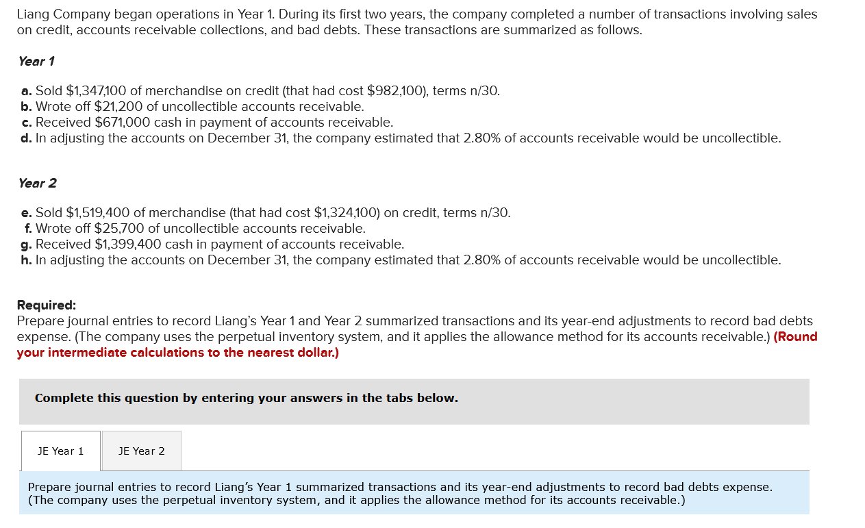 Solved Liang Company began operations in Year 1. During its | Chegg.com