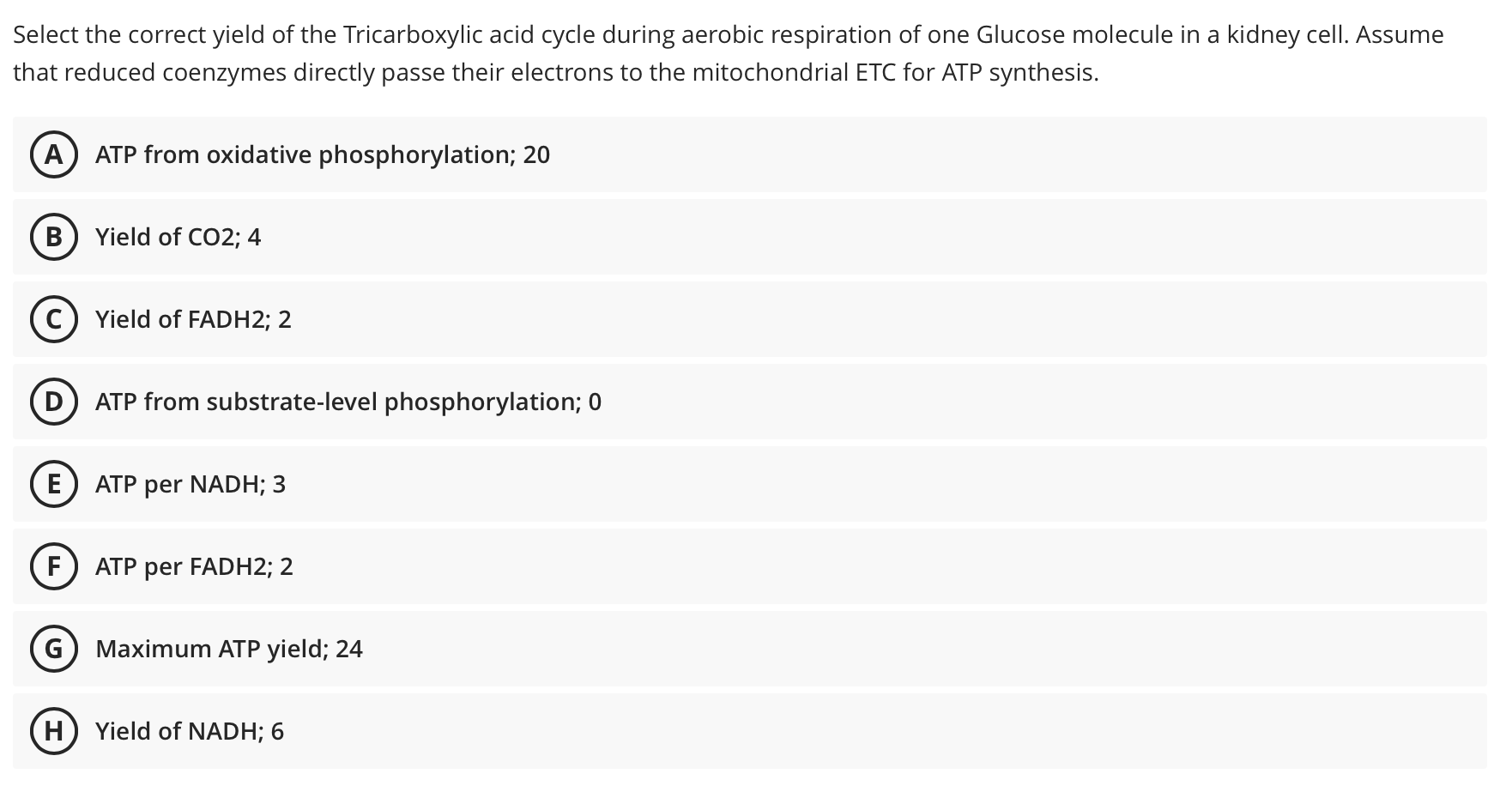 Solved For one molecule of glucose, select the correct | Chegg.com